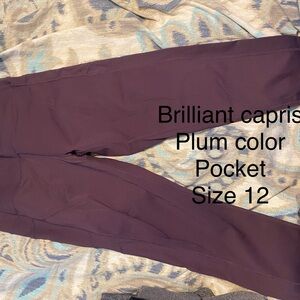 Purple Capri Leggings Comfortable Fit